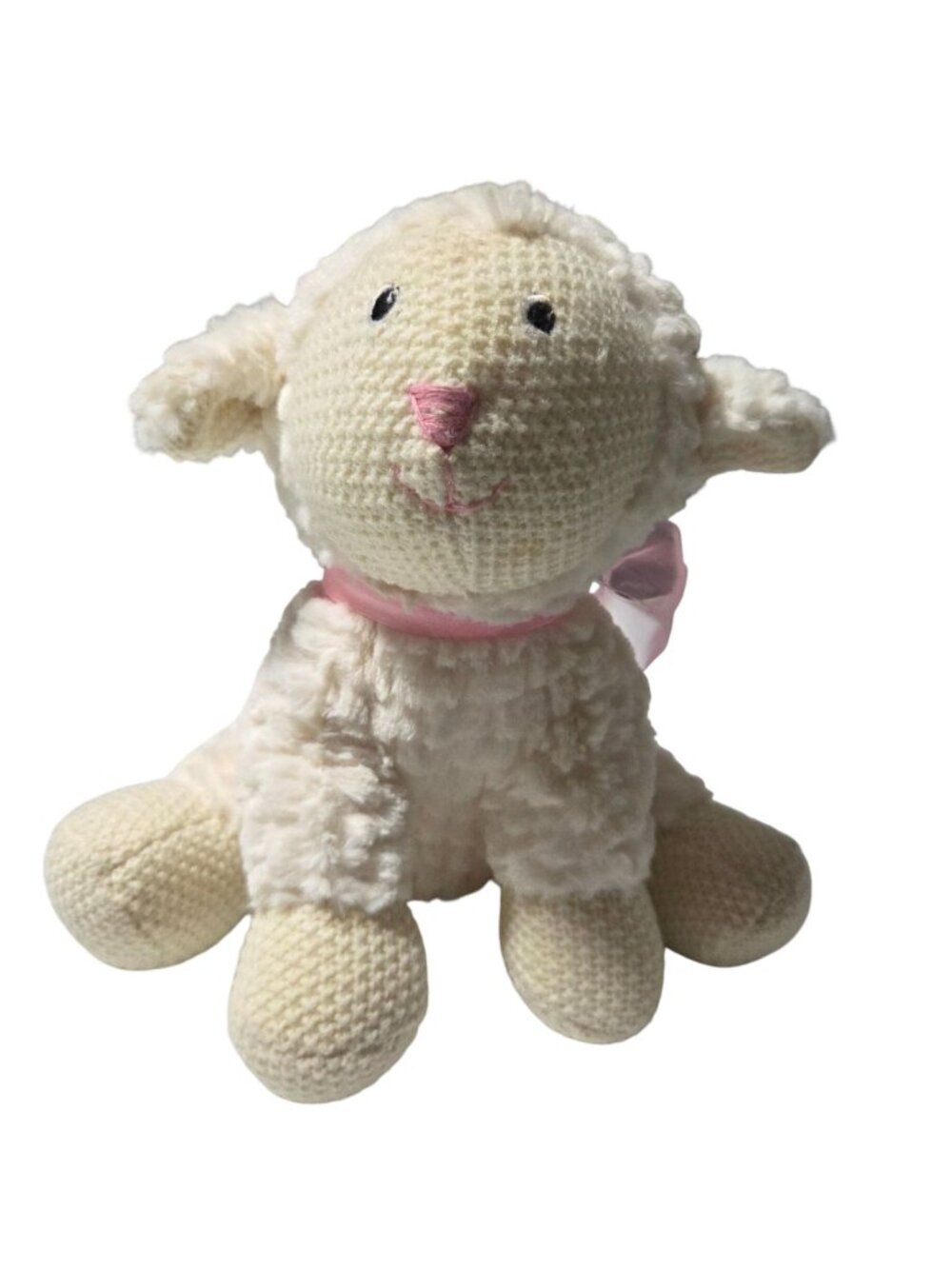 Maison Chic Lamb Plush 10 inch Waffle Knit Face Sheep Easter Farm Spring Toy